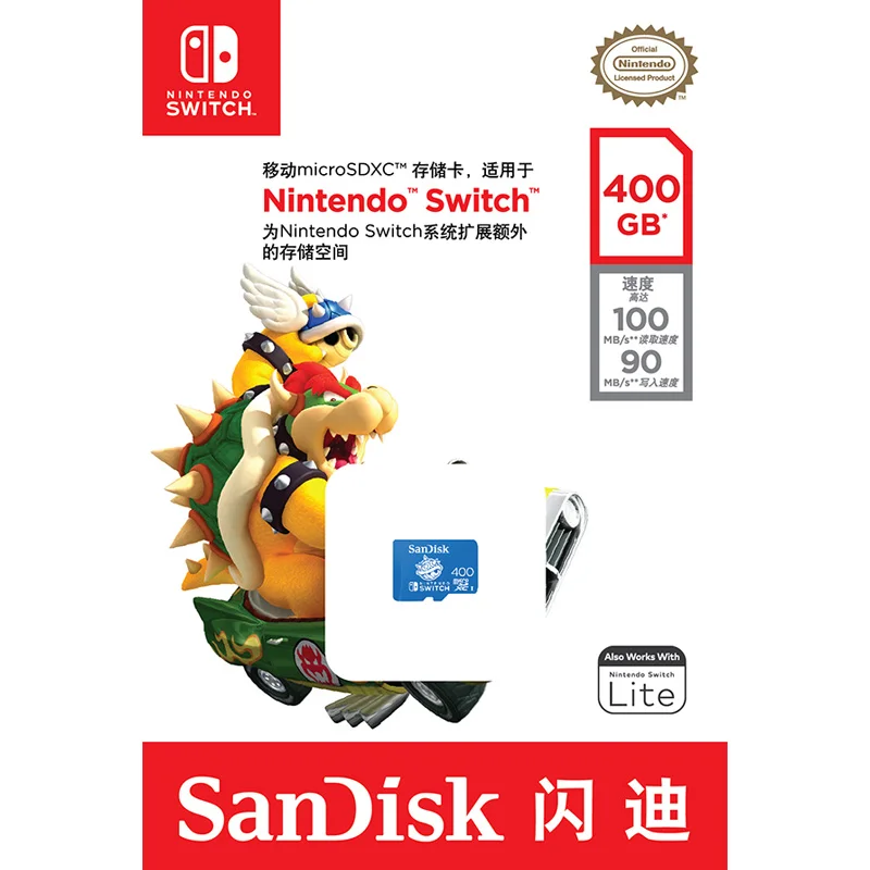 SanDisk-Micro TF Cartão SD para Consola de Jogos, Cartão de Memória, 100 Mbps, 64GB, 128GB, 256GB, 400GB, Atacado