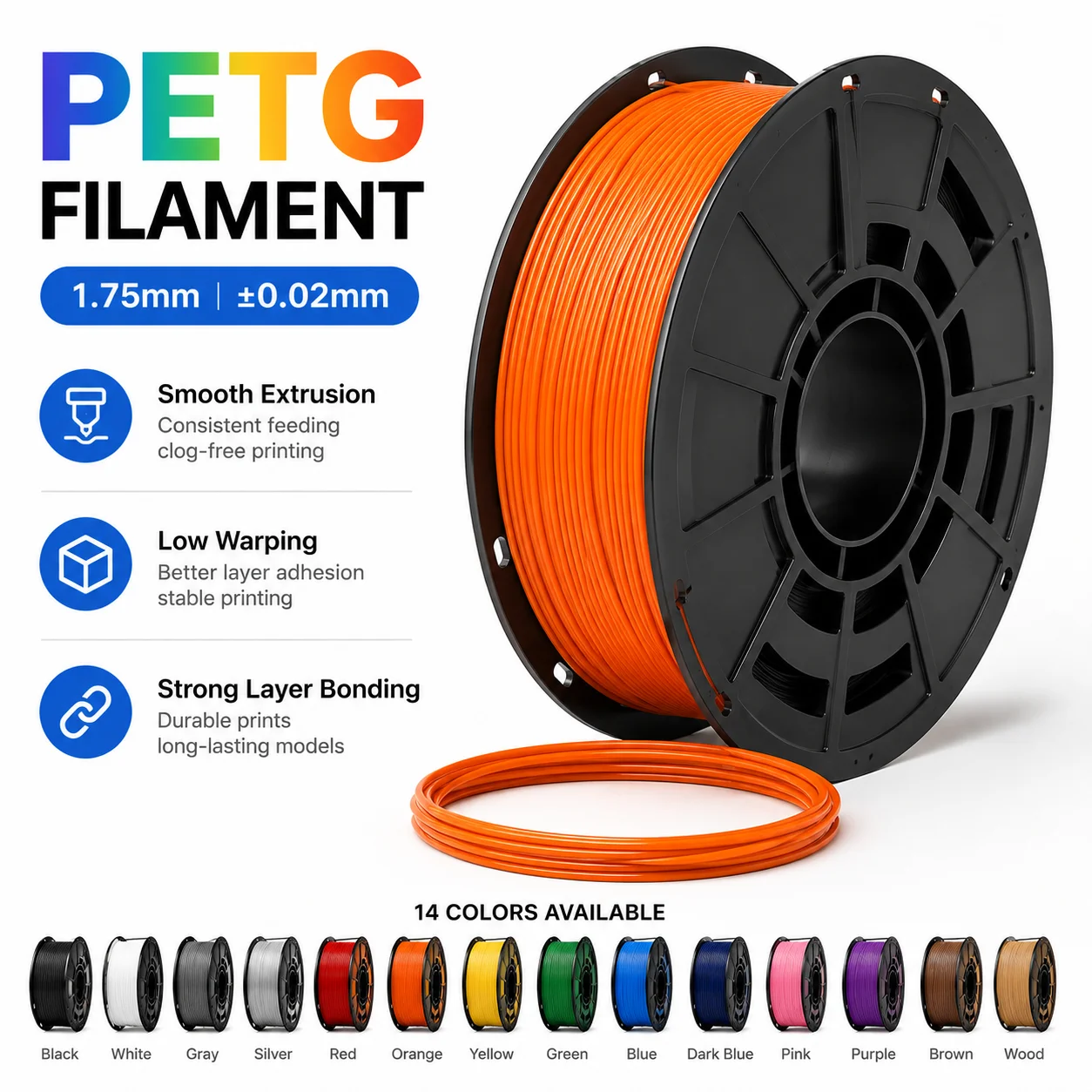3D Printing Overhangs - حزمة خيوط PETG بوزن 10 كجم