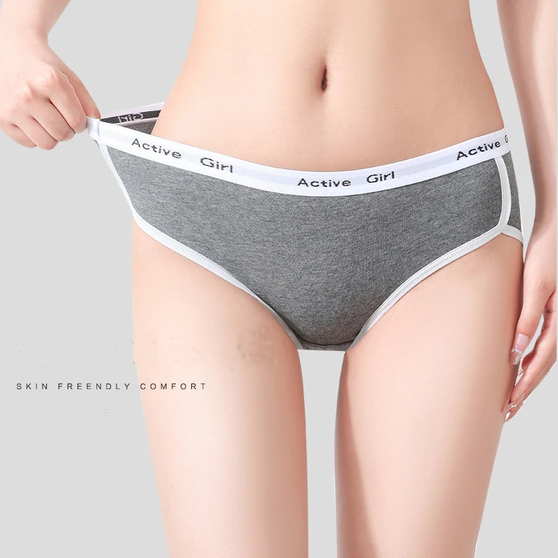 7Pcs Cotton Women Panties Breathable Solid Underwear Cute Girls Briefs Soft Mid-Waist Underpants Sexy Female Lingerie