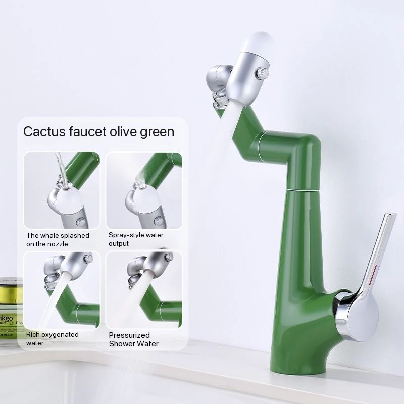 

Household Hotel Project Kitchen Bathroom Public Toilet Green Rotating Hot and Cold Water Faucet Washbasin Sink Basin Bathroom Cabinet Sink Faucet