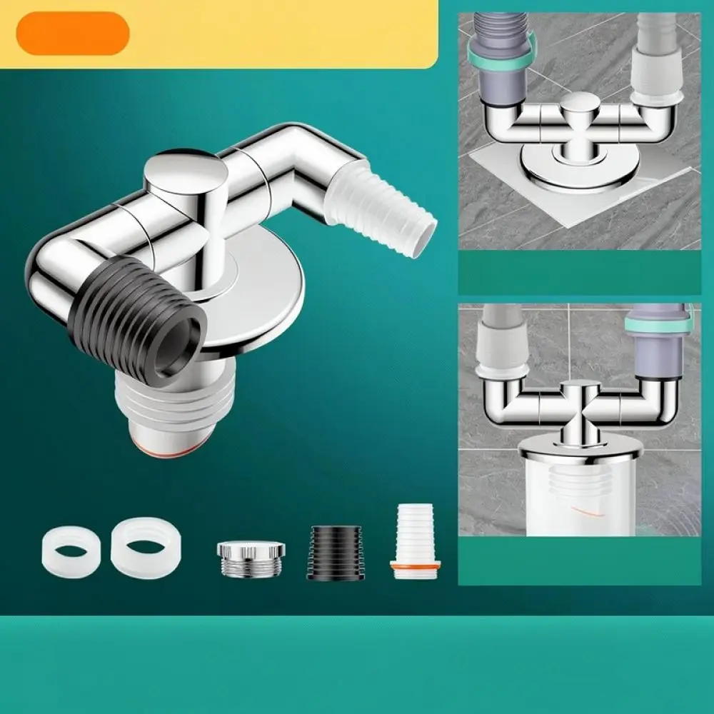 Universal Laundry Pipe Adapter Anti Overflow Floor Drain Connector Odor Proof Washing Machine Hose Splitter Part