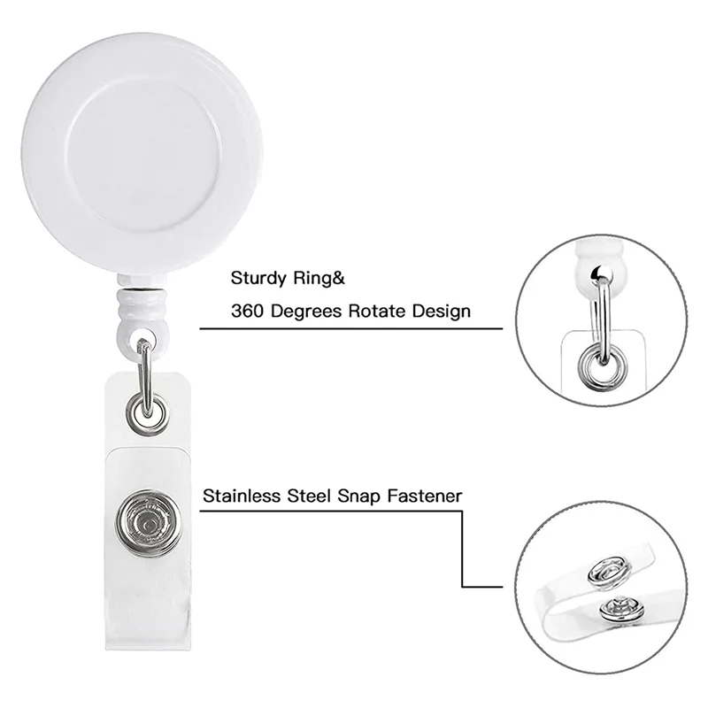 รอกป้ายหดเก็บได้60แพ็คที่ใส่ป้ายคลิปสำหรับแขวนบัตรประชาชนคีย์การ์ดแบบสุ่มสี
