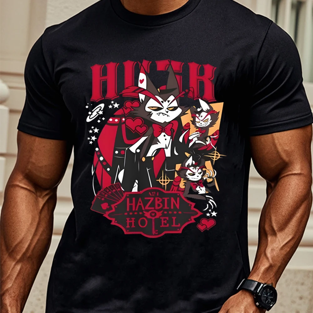 Hazbin Hotel Lucifer 2024 T-Shirt Comfortable Personality High Quality Cotton Tops Two-dimensional Nostalgia Retro Unique