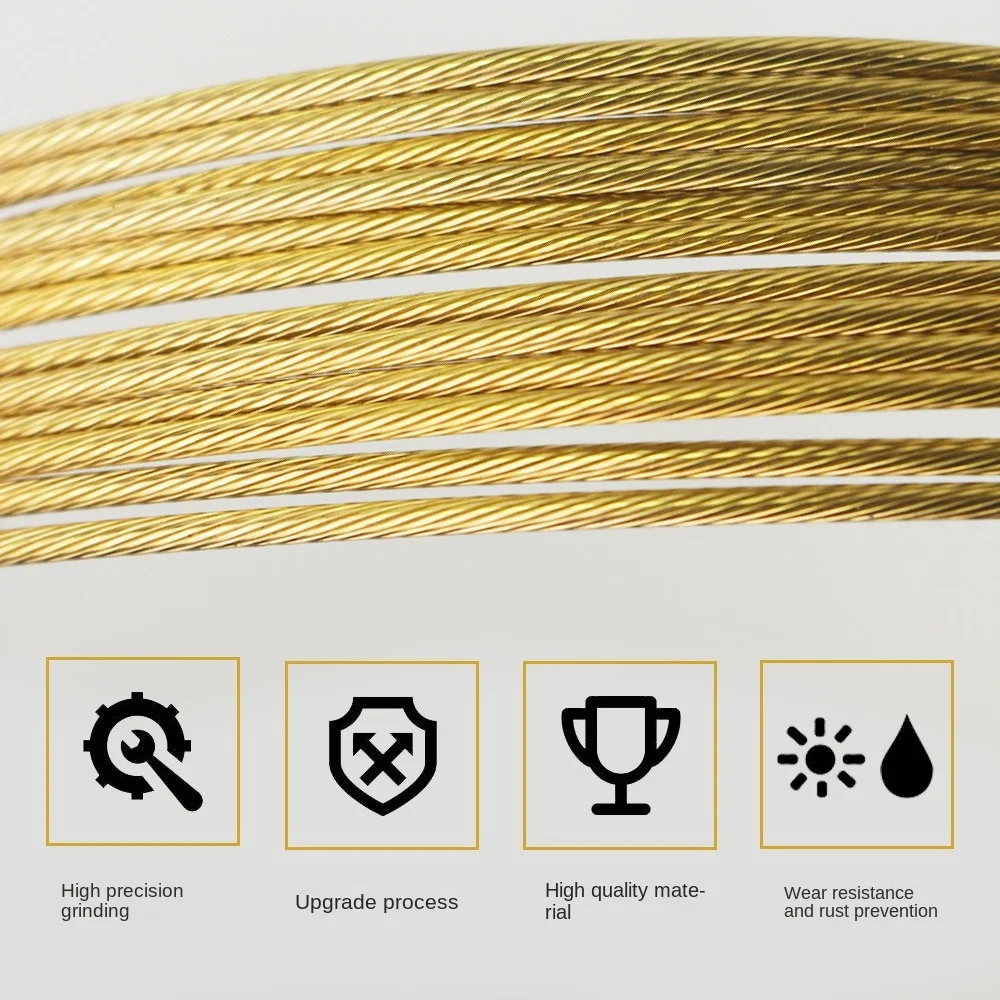 

Durable Gold Bicycle Brake Line Length 1.7m/2.1m Stainless Steel Bike Speed Shifting Wire Repair Replacement Derailleur Line