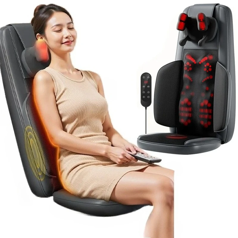 

Домашний массажер с многофункциональными массажными подушками для всего тела: талии, спины, плеч, шеи, с функцией разминания и горячего компресса.