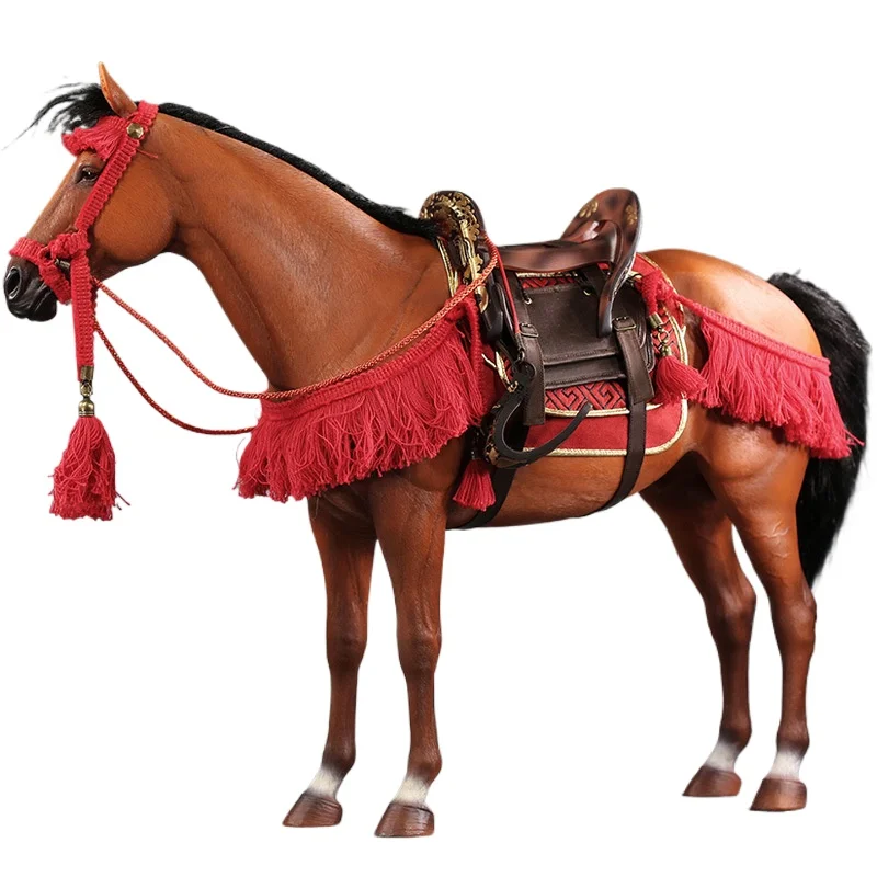 Thoroughbred horse model simulation horse mount can be equipped with soldiers, animal tide play figure ornament