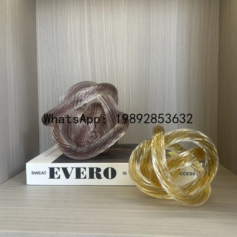 

Creative Glass Balls Geometric Knot Transparent Glass Handicrafts Wool Ball Wound Ornaments Home Decoration Accessories