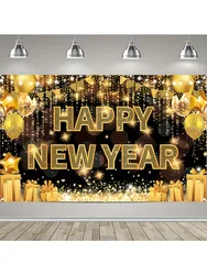 Happy New Year Celebration Banner - Party decoration, durable washable wall and tabletop backgrounds