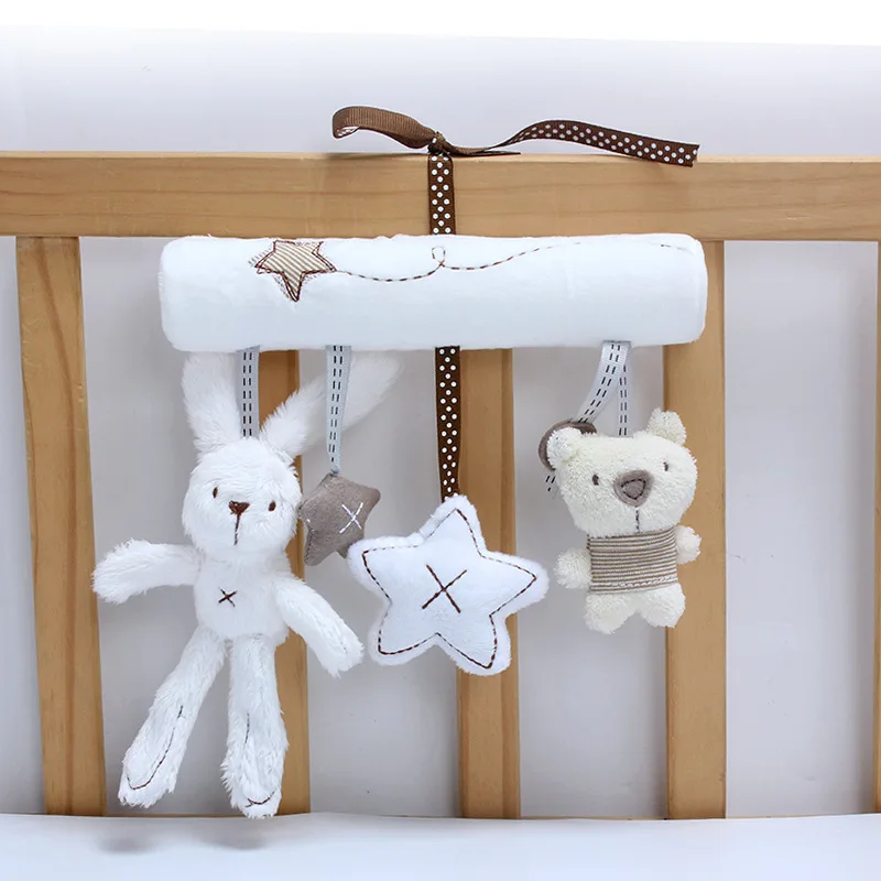 Lit suspendu lapin en peluche, jouet de landau torsadé, hochet Animal, jouets de lit en spirale pour bébé, poussette, hochets mobiles, landau souple