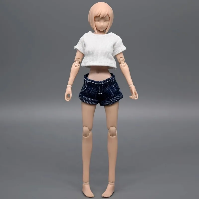 

1/12 Female Clothing Accessories White T-shirt Hot Pants High Quality Model Toy Fit 6'' Action Figure Body In Stock