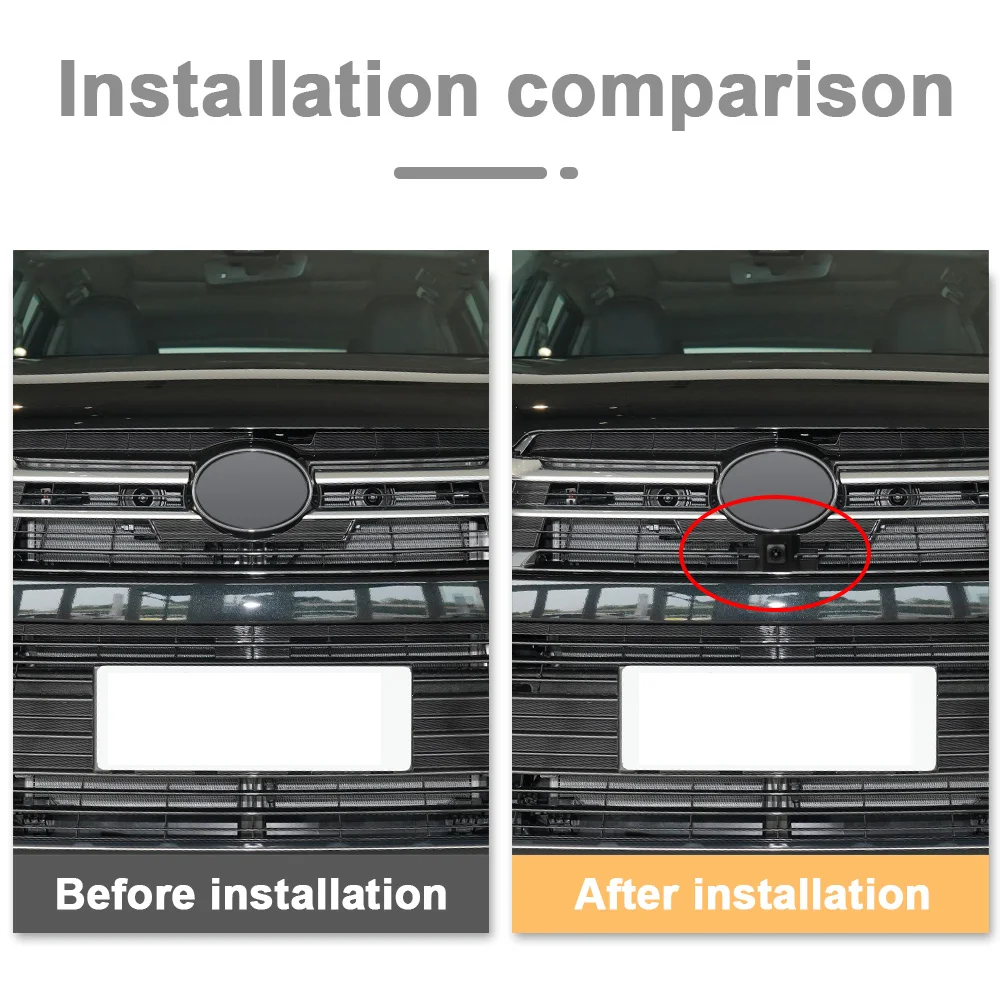 Car Front View Camera For Toyota Highlander 2018 2021 AHD Camera 1080P Night Vision 150° Fisheye Lens Waterproof Parking Monitor