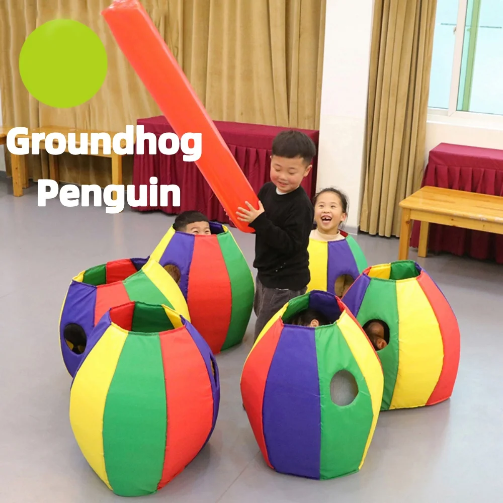 Cuerpo de pingüino colorido, equipo de entrenamiento de integración sensorial inteligente, ratón de tierra, juego de deportes al aire libre para niños, juguete