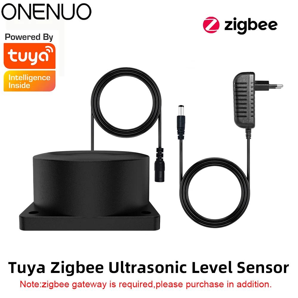 

Zigbee Ultrasonic Water Level Detector Smart Tank Monitor with Real-Time Alarms Tuya APP Remote Control Indoor Household Alarm