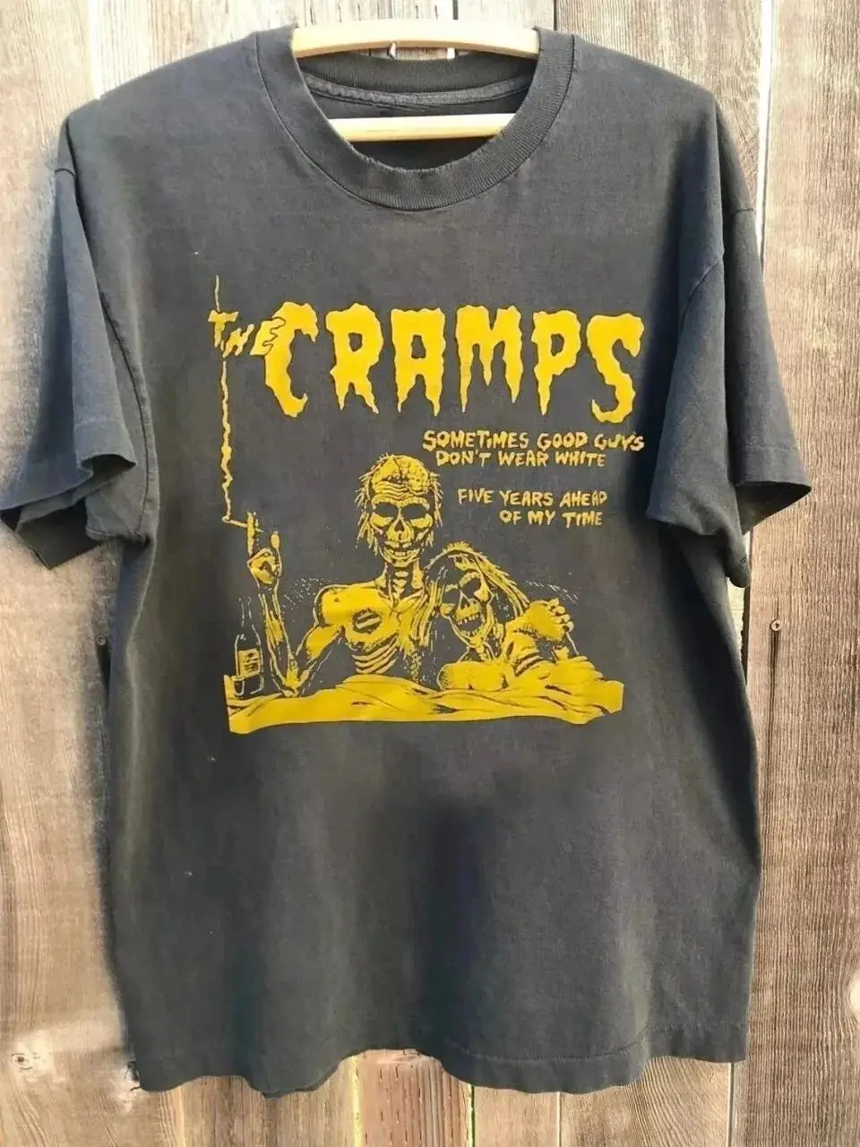 Rock-Punk-Streetwear The Cramps Band Bad Music for Bad People Anthrazitfarbenes T-Shirt Locker und atmungsaktiv Bedrucktes T-Shirt Unisex – Detail 4