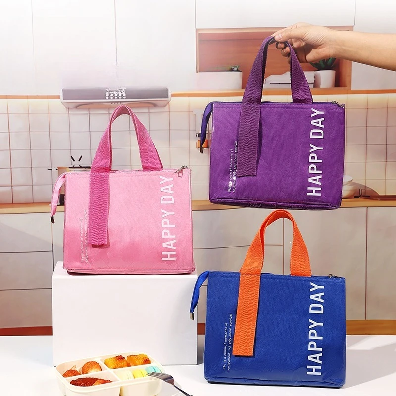 Portable Thermal Lunch Tote Bag with Reinforced Handle, Thickened Aluminum Foil Insulated Lunch Box Bag for Work School