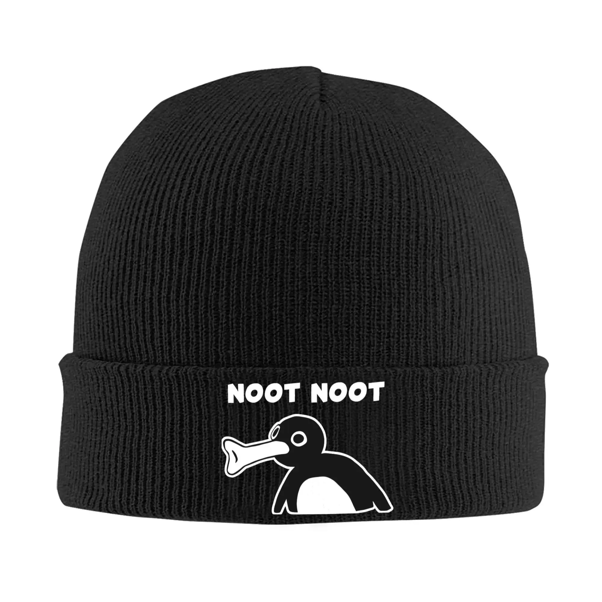 Noot Noot Pingu Meme Knitted Caps for Women Men Beanies Autumn Winter Hat Acrylic  Crochet Caps