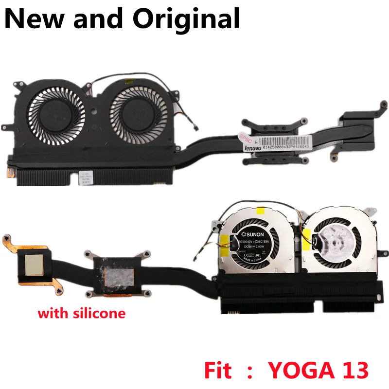 Novo original para lenovo ideapad yoga 13 yoga13 computador portátil placa-mãe cpu gpu cooler dissipador de calor ventilador EG50040V1-C06C-S9A