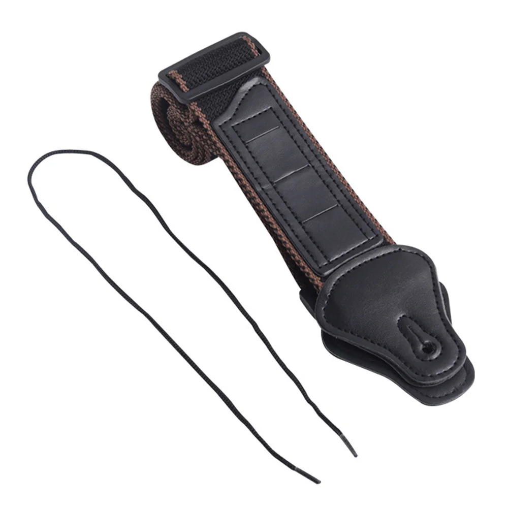 Sangle de guitare noire classique, réglable et Durable, pour Instrument acoustique électrique Folk, ceinture de rangement, sangle d'épaule en coton pour