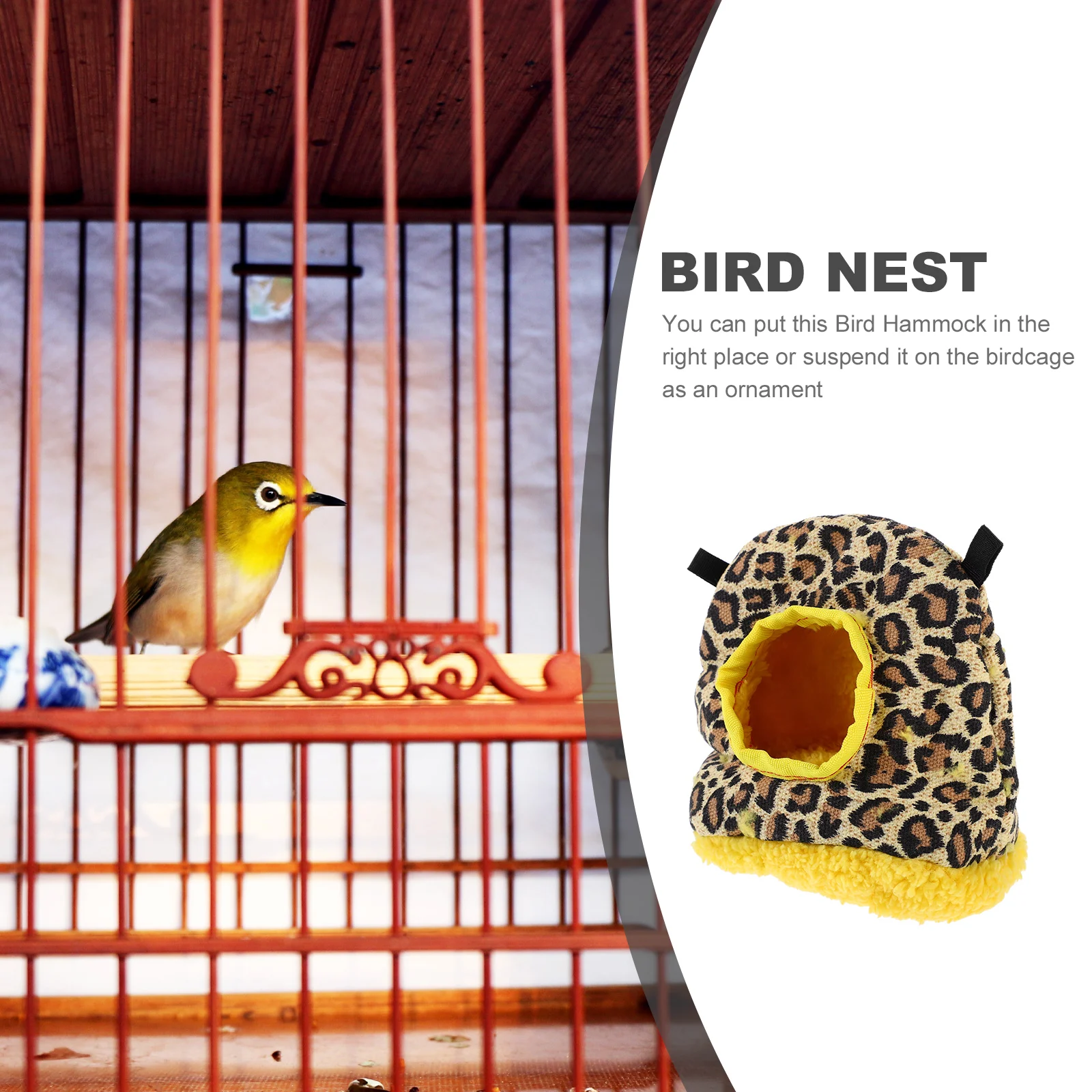 

Bird Winter Cotton Parrot Nest Thickened Soft Hammock Semi-Closed Warm Bird Bed Cage Parakeet Nest Winter Hammock