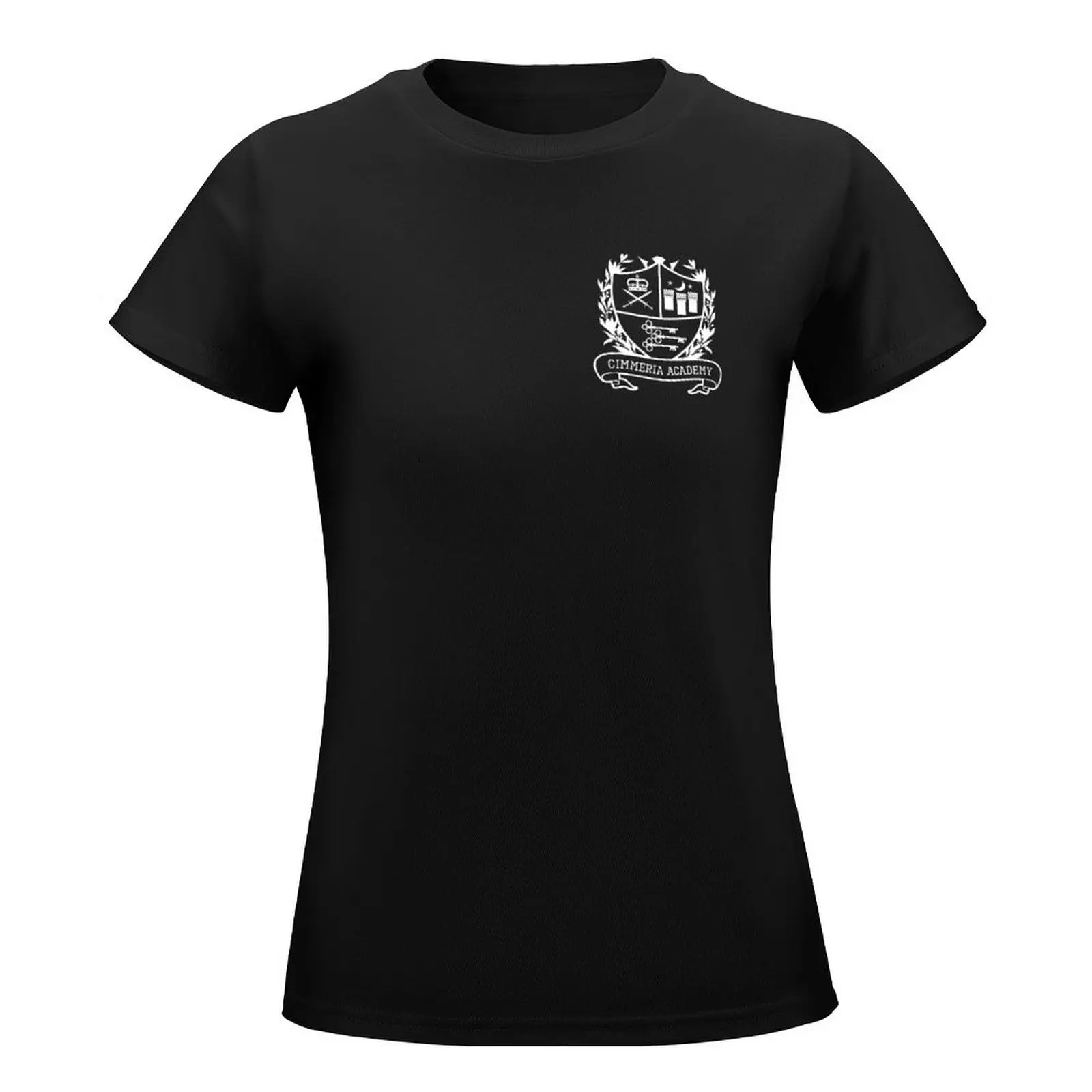 Cimmeria School Crest T-Shirt summer tops Female clothing tees female designer clothes Women luxury