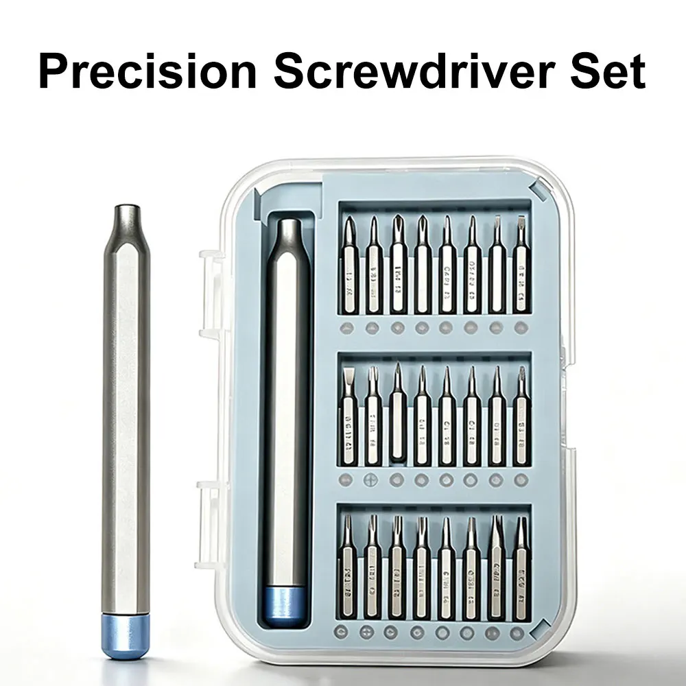 24pcs Precision Screwdriver Set S2 High Hardness Interchangeable Bits Rotatable Cap PH000 Hollow Torx Repair Kit for Electronic