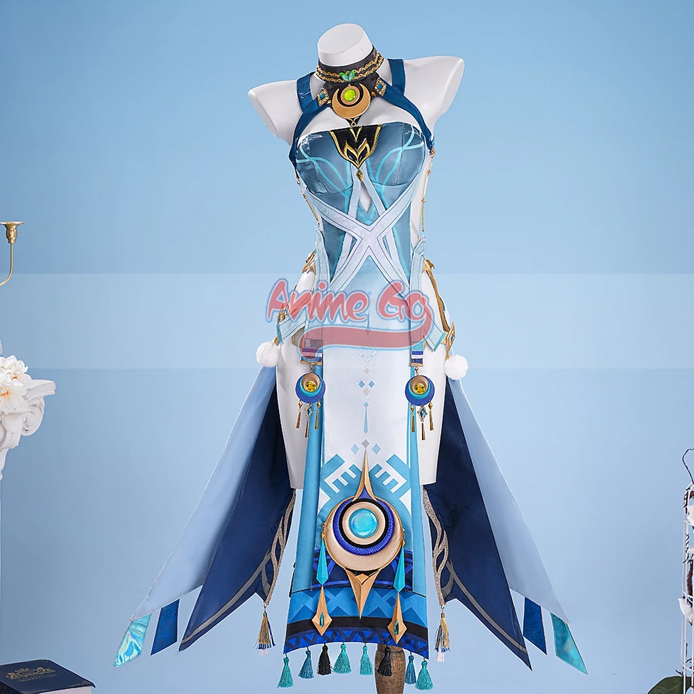 

Genshin Impact Lauma Cosplay Costume Women Game Role Play Outfit Dress with Headwear