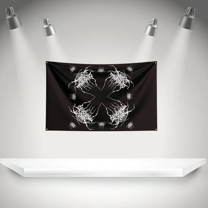 D-Darkthrones Flag Rock Music Band Banner   HD Printing Tapestry Exhibition, Music Band Fans, Garage Decor