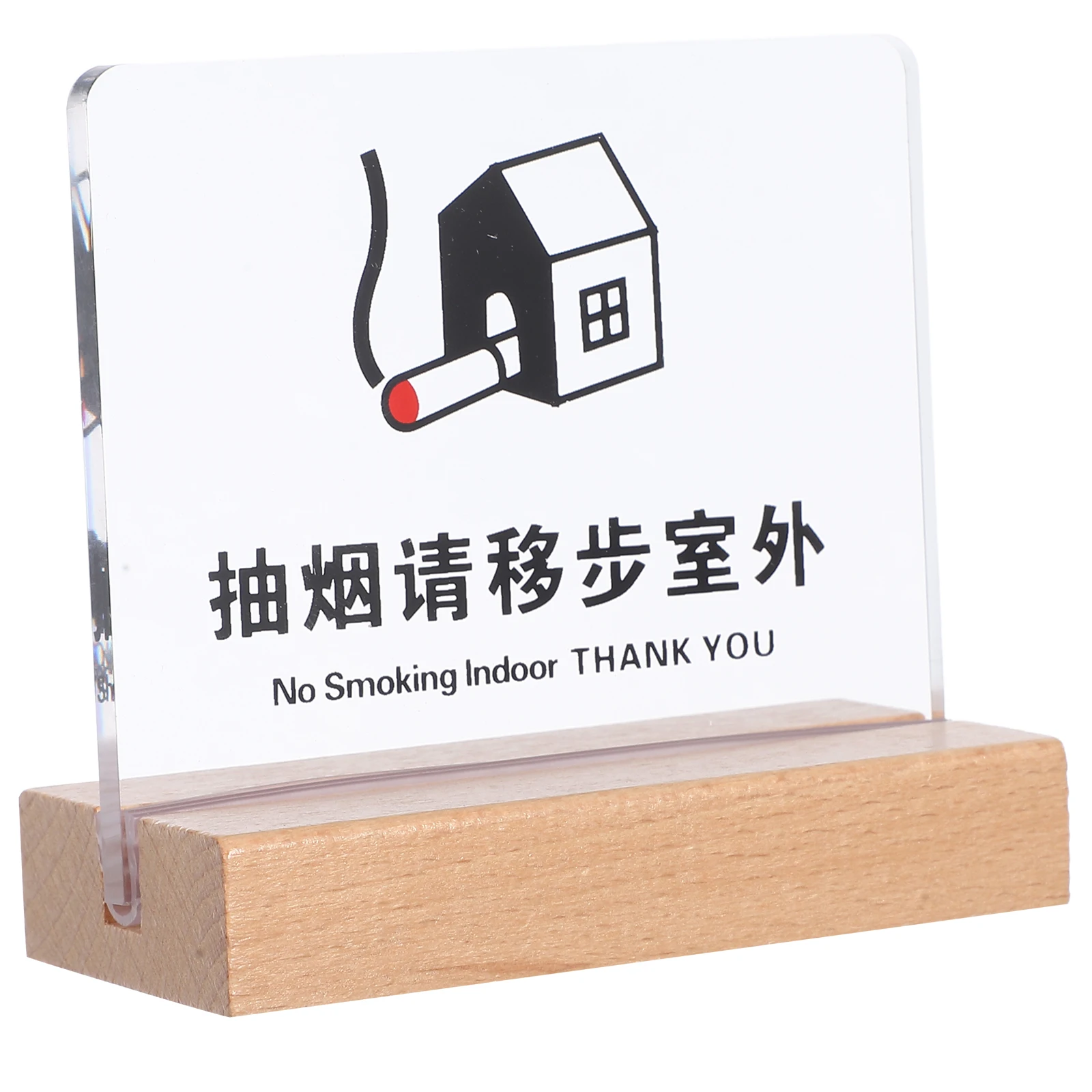

No Smoking Sign Acrylic Tabletop for Hotel Office Cafes Business Transparency Durability Desk Warning Signage Traffic Safety