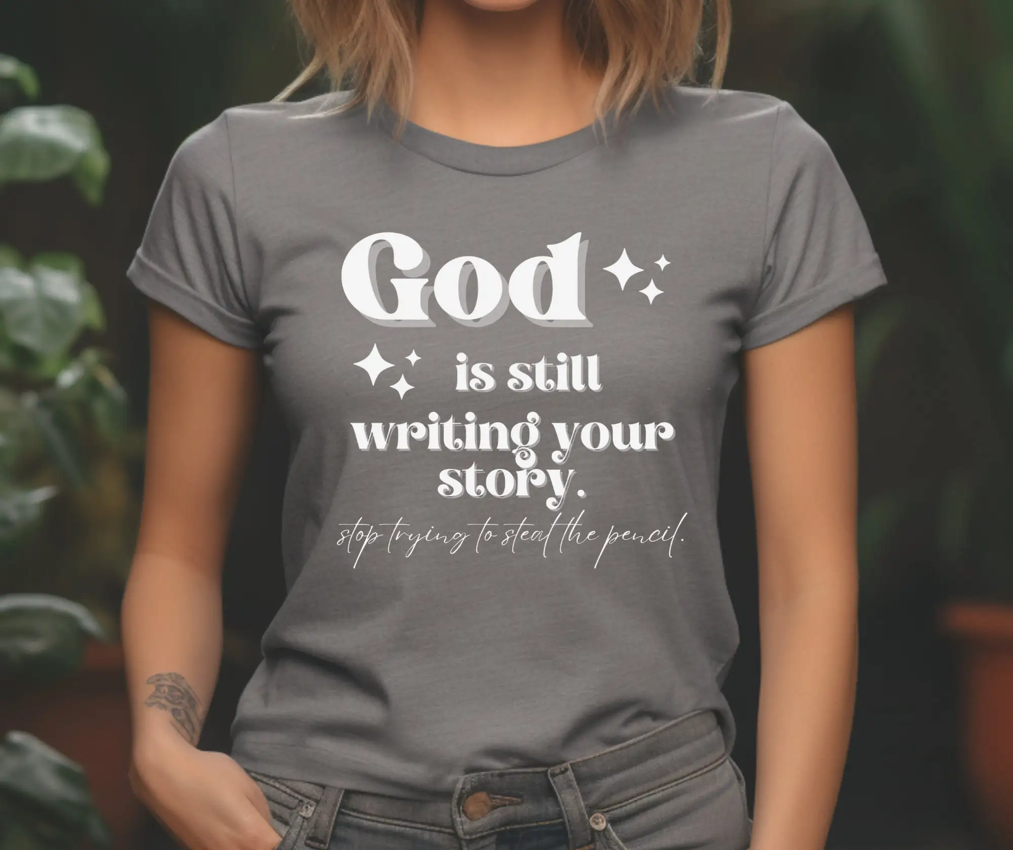 God is Still Writing Your Story Jersey  T Shirt