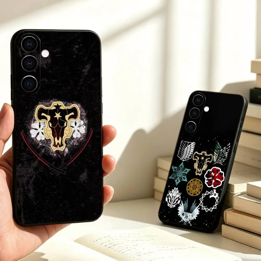 Anime Black Clover Phone Case For Samsung Galaxy A73,A72,A71,A70,A53,A52,A51,Soft Silicone Black Cover Gift