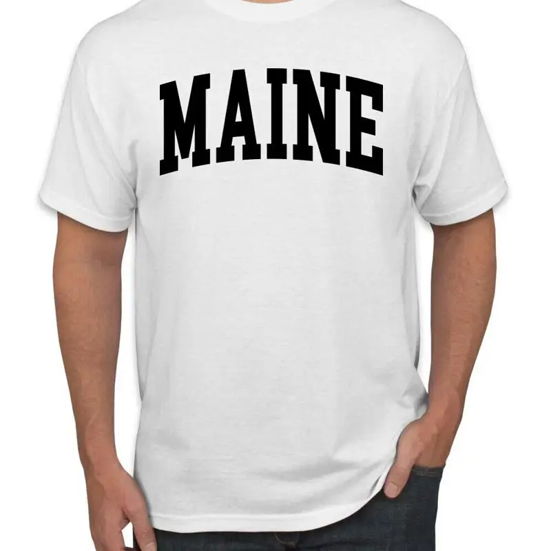 ولاية ماين كلية نمط أسود أزياء الرجال تي شيرت
