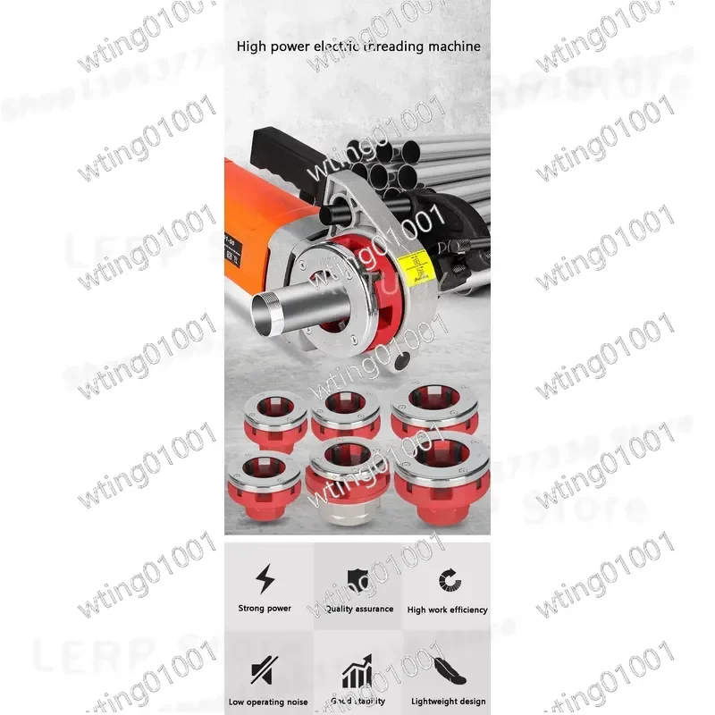for Steel Pipe Threading Machine 2300W Portable Electric Threader Handheld Hinged Plate Tool for Galvanized Plastic Pipes