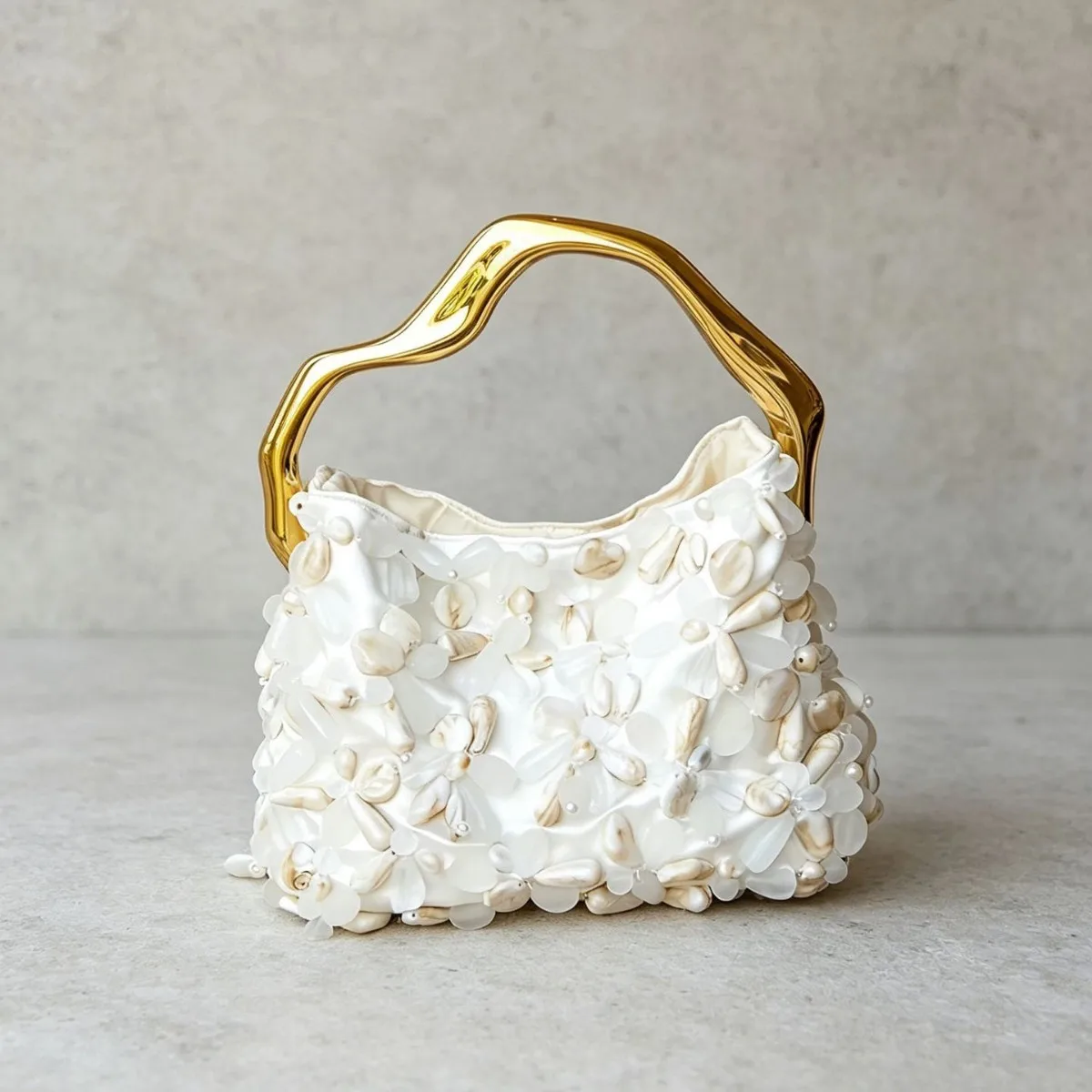 shell beaded irregular handle handbag chain banquet bag dinner bag
