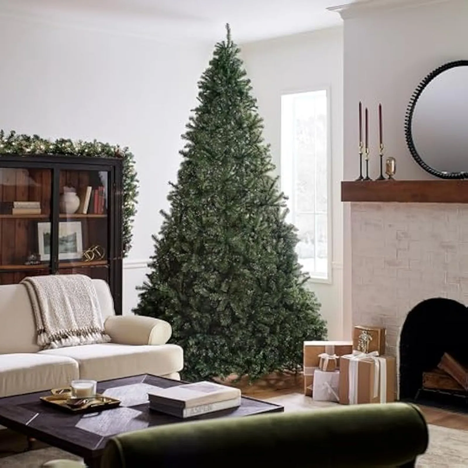 US Artificial Giant Christmas Tree, Green, North Valley Spruce, Includes Stand, 10 Feet