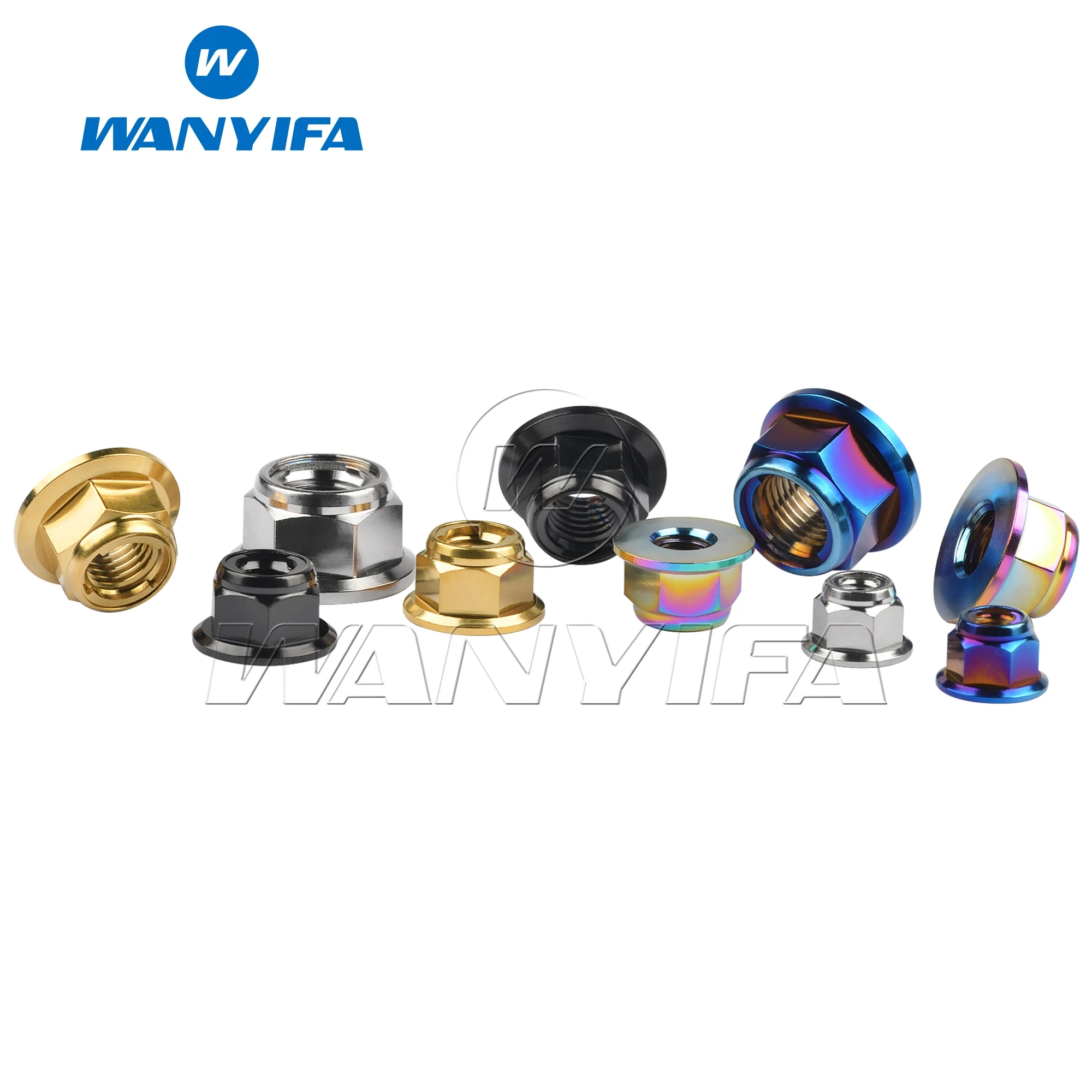 Porca de titânio Wanyifa M6/M8/M10/M12 Flange Lock Nuts para ciclismo Modificação 6pcs