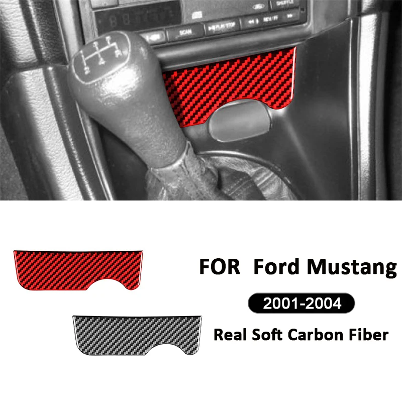 

Carbon Fiber Car Center Gear Shifter Panel Front Top Cover Decoration Sticker For Ford Mustang 2001-2004 Interior Accessories