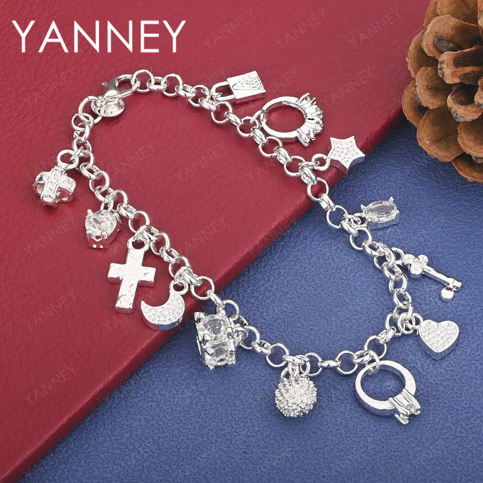 

Стерлингового Серебра 925 пробы, 8 дюймов, изысканный геометрический браслет, женские ювелирные изделия, модный помолвочный подарок на свадьбу