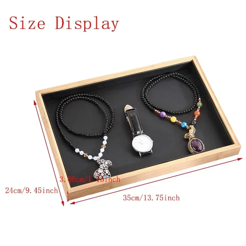 Bamboo Ring Earring Bracelet Jewelry Display Case Watch Display Multi-Function Jewelry Storage Tray Showcase