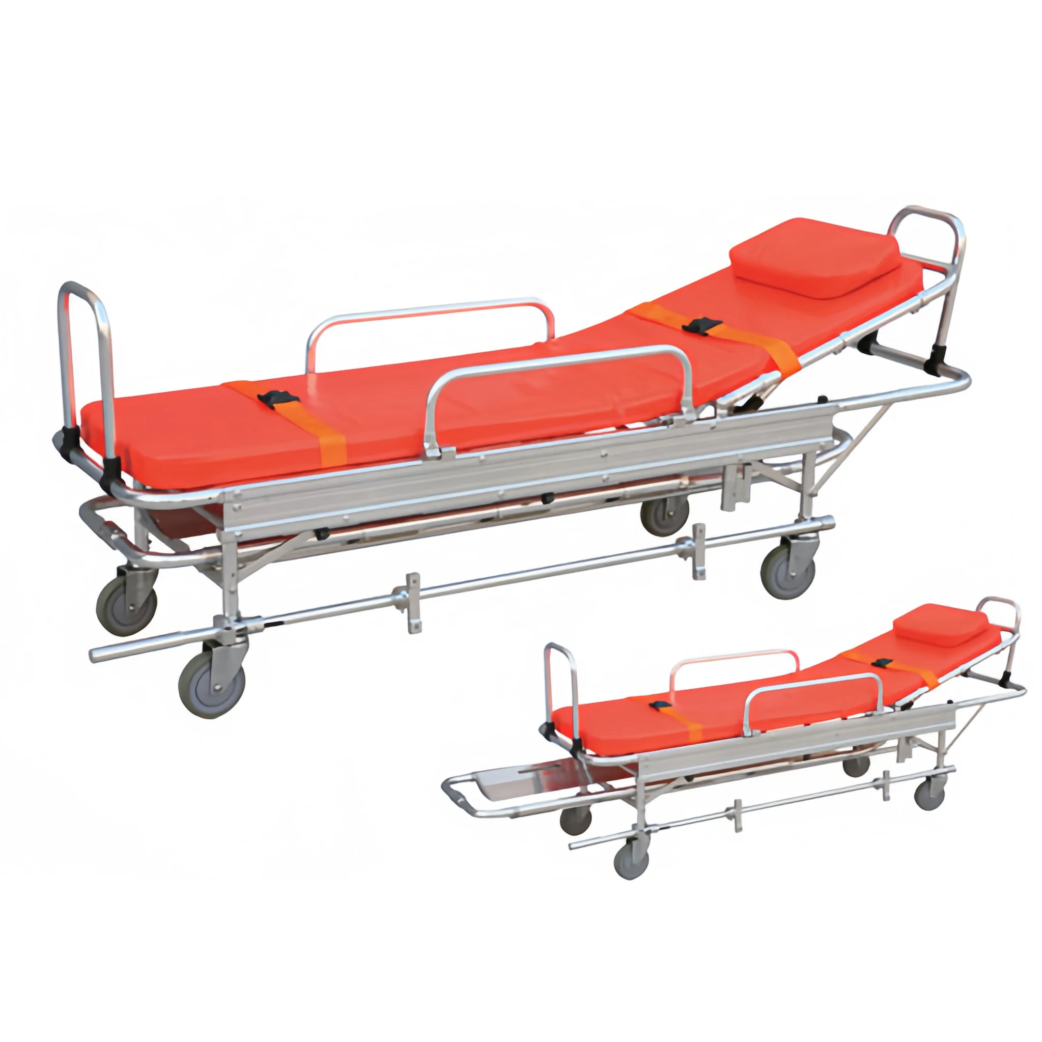 Multifunctional Hospital Emergency Foldable Medical Folding Aluminum Alloy Adjustable Patient Transfer Ambulance Stretcher