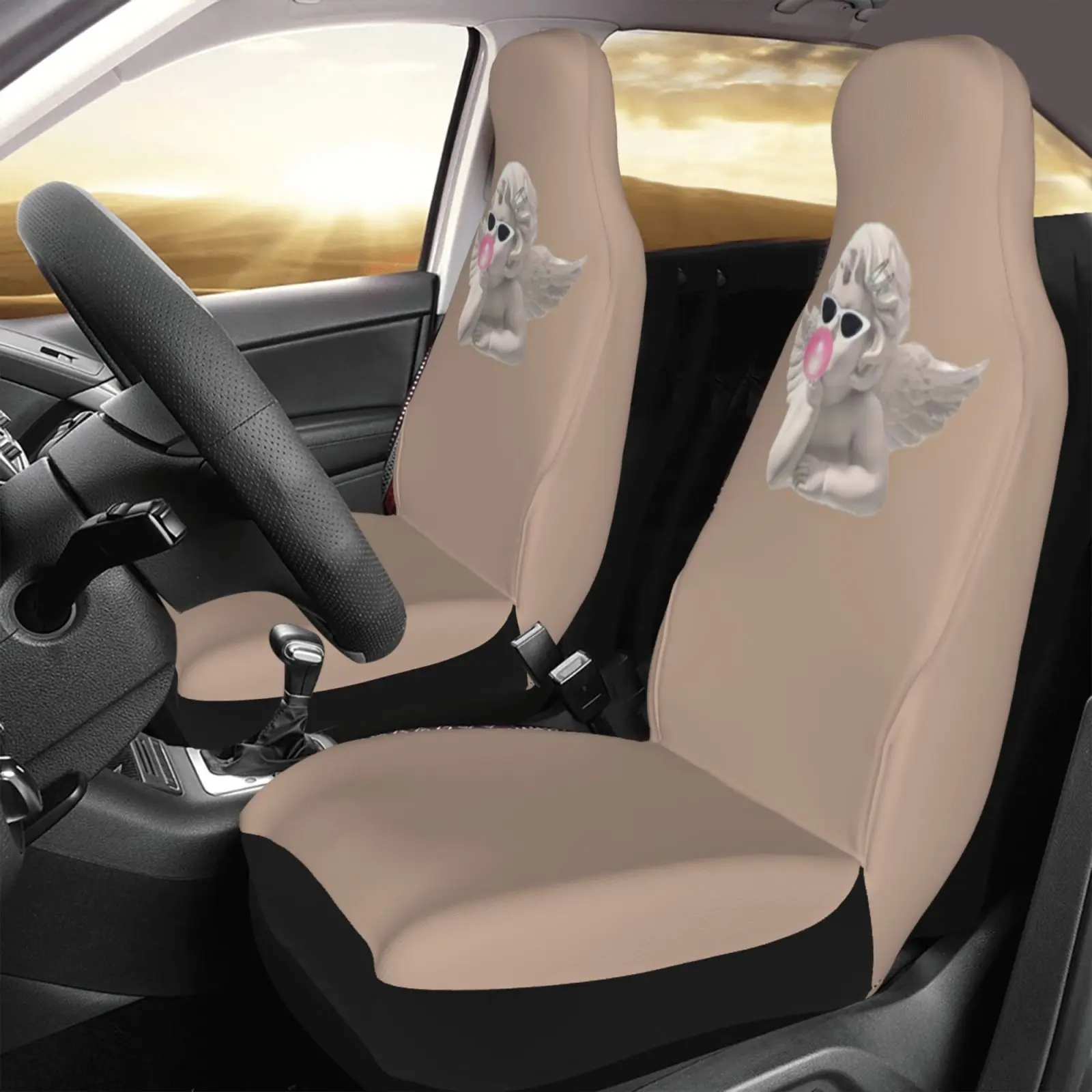 

Front Row Car Cover [Cupid Pattern Print] Available In Multiple Quantities Luxury Car Protector HighEnd Comfort, Univ
