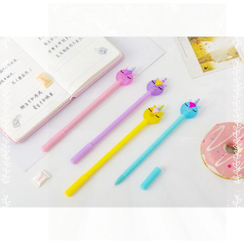 24Pcs Donut Neutral Pens Set Student Creative Cut Cute Writing Supplies