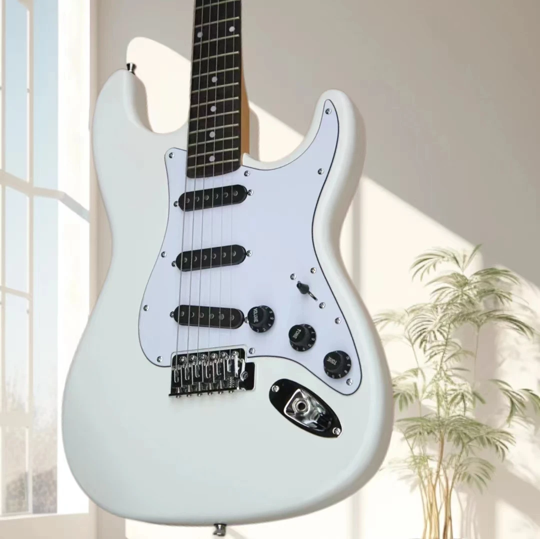 Factory Rich Blackmore white electric guitar rose wood fingerboard chrome metal, white guard plate