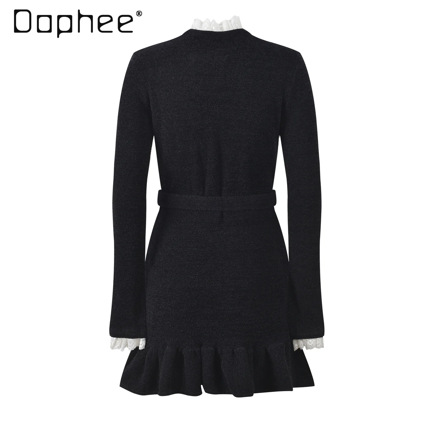 Sukienki wieczorowe w stylu francuskim, eleganckie, w stylu socjality, z tweedu, z koronkowymi wstawkami, modne, eleganckie, dopasowane, w kształcie litery A, kolekcja Jesień-Zima 2025.