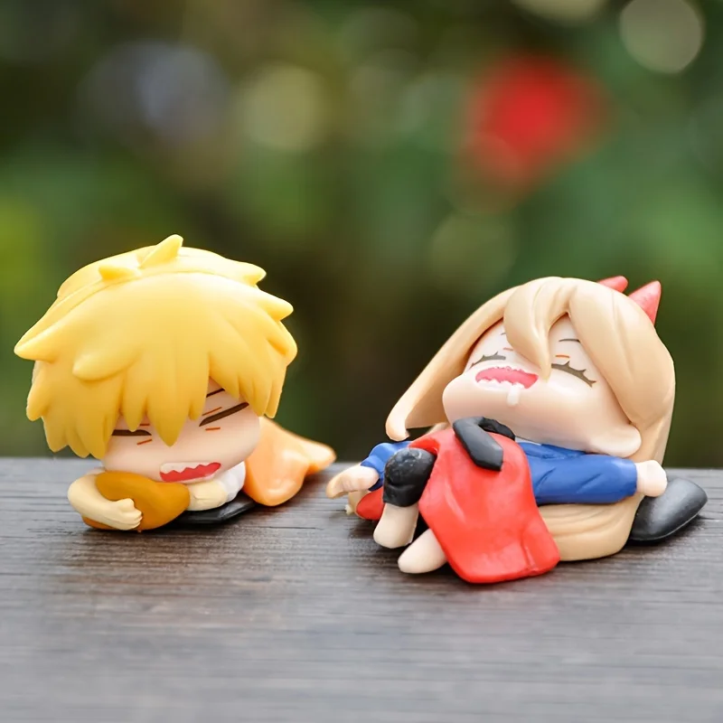 5 stücke heiße Anime Denji Figura Kettensäge Kraft Action figur schlafender Junge Mädchen Figuren Kettensäge Mann Ornament Modell