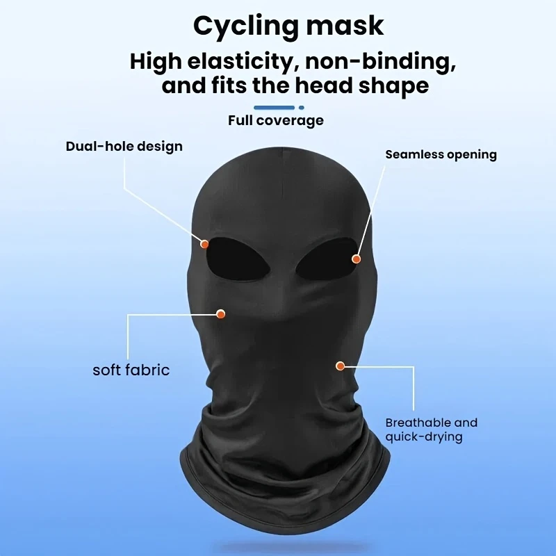 Black Full Face No Hole Cover Hat Women Men Cs Balaclava Cap Sun Uv Protection Bike Motorcycle Multi-Hole Ski Mask