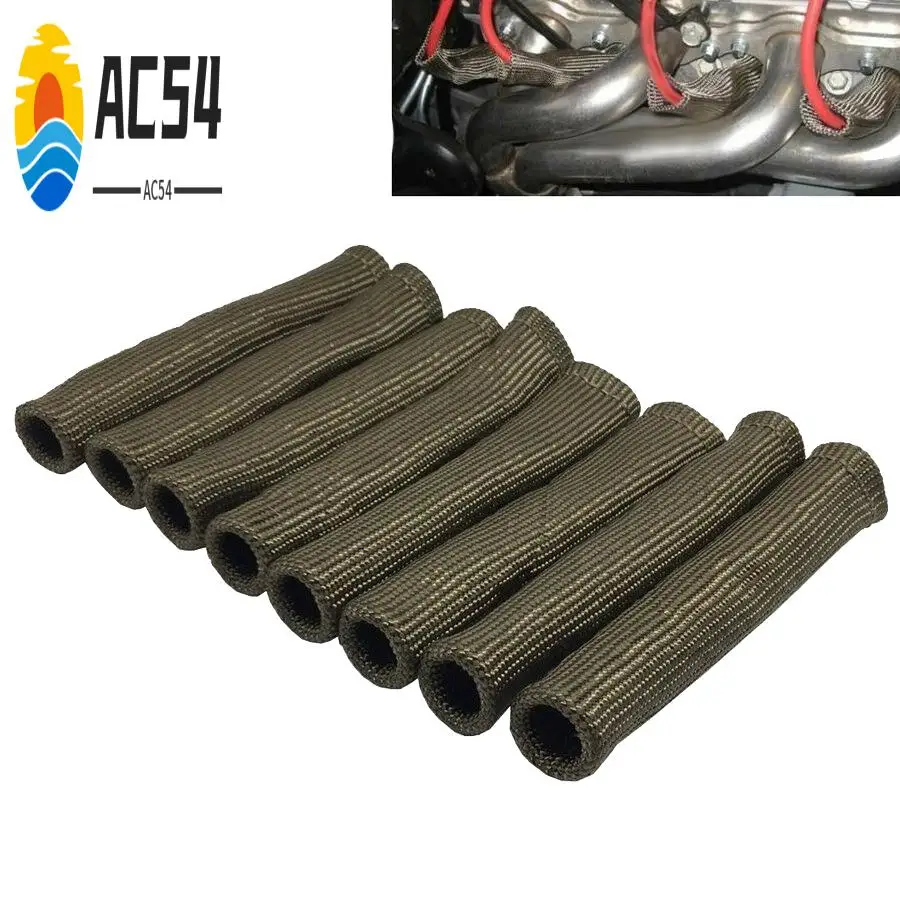

AC54-8 шт. ° Для сапог из проволоки свечей зажигания, защитный рукав, теплозащитный экран, чехол для LS1/LS2, титан