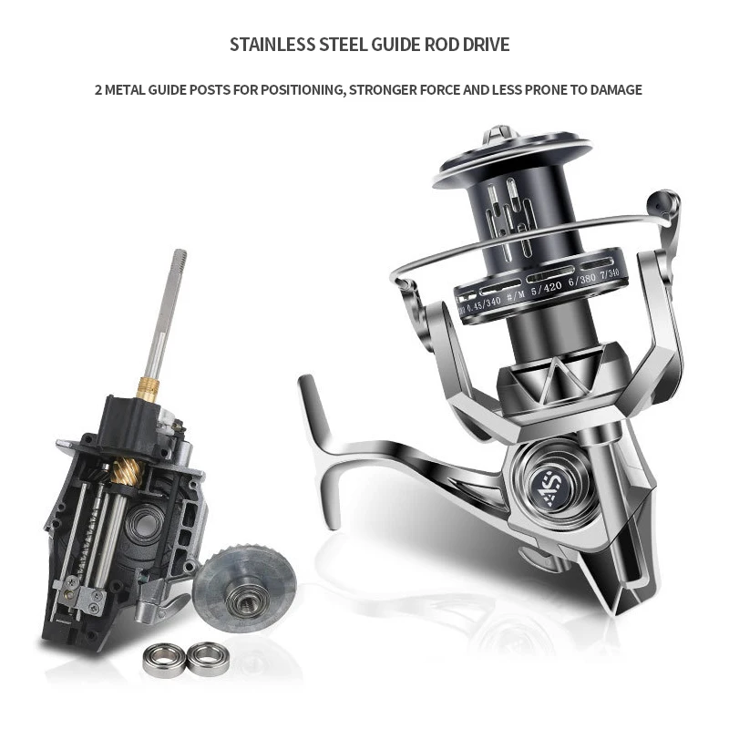 HK8000 10000 12000 بكرة دوارة لصيد الأسماك على البحر 4.1:1 نسبة مقاومة التآكل المعدنية 15 كجم أقصى مقاومة #6