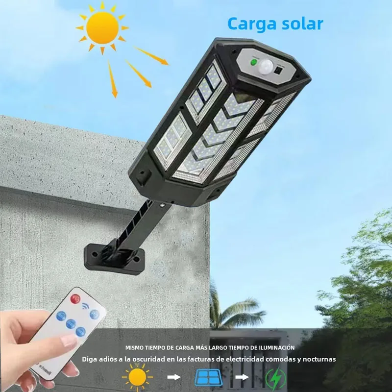 

New Solar Lights With Motion Sensor And Remote Control, Solar Charging, IPX65 Waterproof Terrace Light Garden Light Garage Light