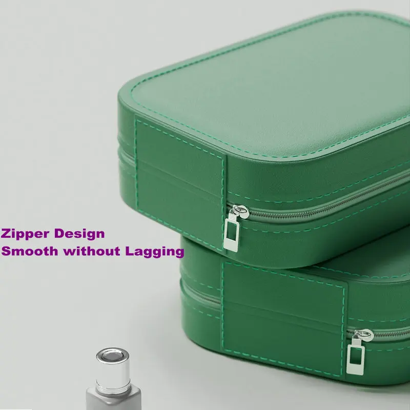 Mini organizer per trucco con specchio a LED Specchio per trucco ricaricabile tramite USB con custodia per gioielli leggera Borsa per trucco portatile