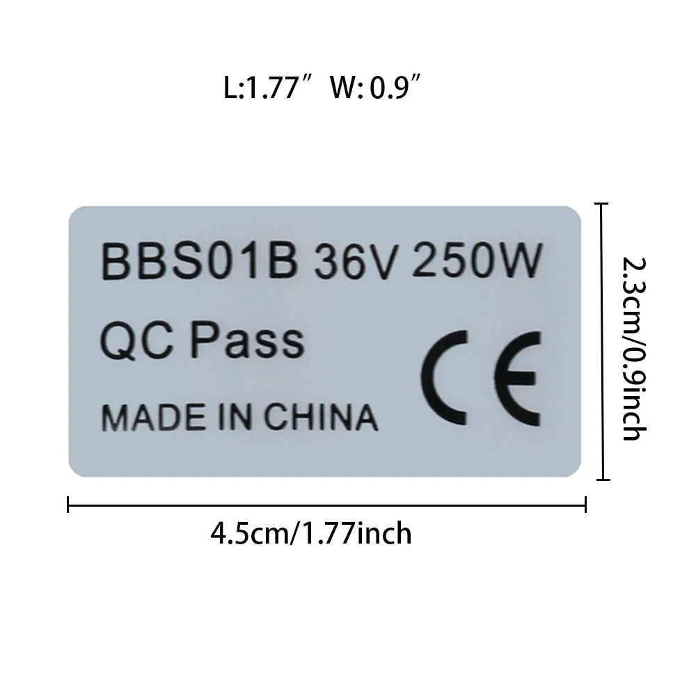 Bafang-etiqueta do motor da bicicleta elétrica, 36v, 250w, para bbs01/02 bbshd ebike kit de conversão, etiquetas de etiqueta, 6 pcs/lot